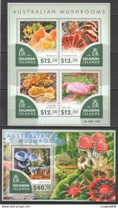 2015 Solomon Islands Australian Mushrooms Plants #3297-3301 1+1 ** Ls459