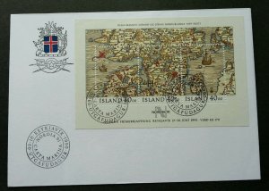 *FREE SHIP Iceland Nordia '91 1990 Map Ship Sailboat Maritime Route (FDC)