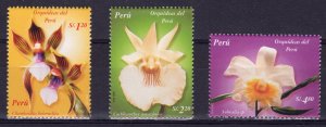 Peru 2004 Sc#1375/1378 ORCHIDS  Set (3) MNH