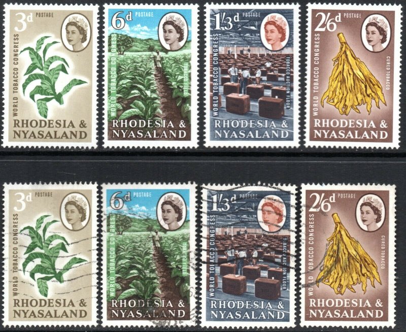 1963 Rhodesia & Nyasaland Sg 43/46 World Tobacco Congress Unmounted Mint/Used