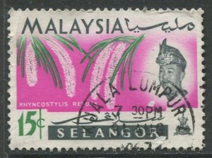 STAMP STATION PERTH Selangor #126 Sultan Salahuddin Orchid Type Used 1965