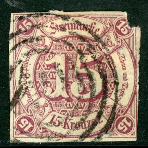 Germany States 1859 Thurn & Taxis 15 Kr Lilac South Dist Scott #51 VFU G336