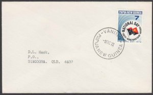 PAPUA NEW GUINEA 1972 cover ex VANIMO.......................................L821