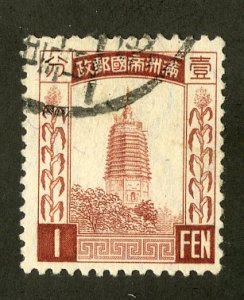 MANCHUKUO 38 USED BIN .65 BUILDING