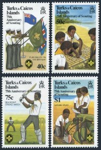 Turks & Caicos 512-516, MNH. Mi 579-582, Bl.36 Scouting Year 1982. Baden-Powell,