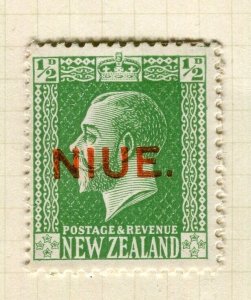 NIUE; Cook Islands issue 1917 early GV Optd. issue fine Mint hinged 1/2d. value