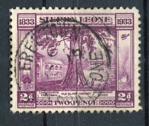 SIERRA LEONE; 1933 early GV Anniversary issue used Shade of 2d. value