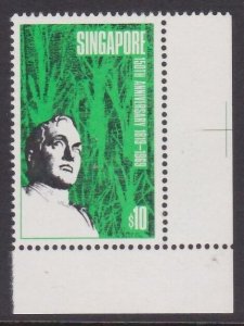 SINGAPORE 1969 150th Anniv $10 - corner example fresh MNH..................A5263