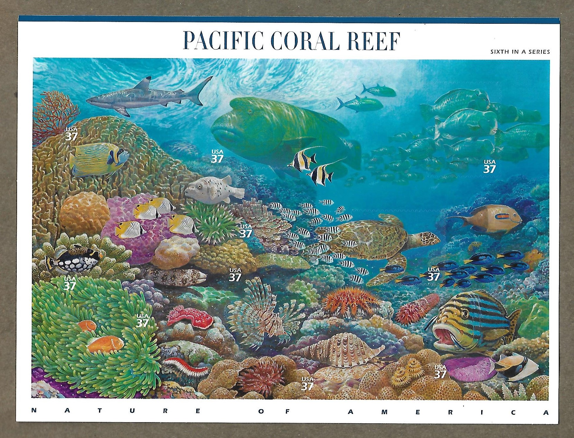 United States #3831 37C Pacific Coral Reef MNH sheet of 10 (2004 ...