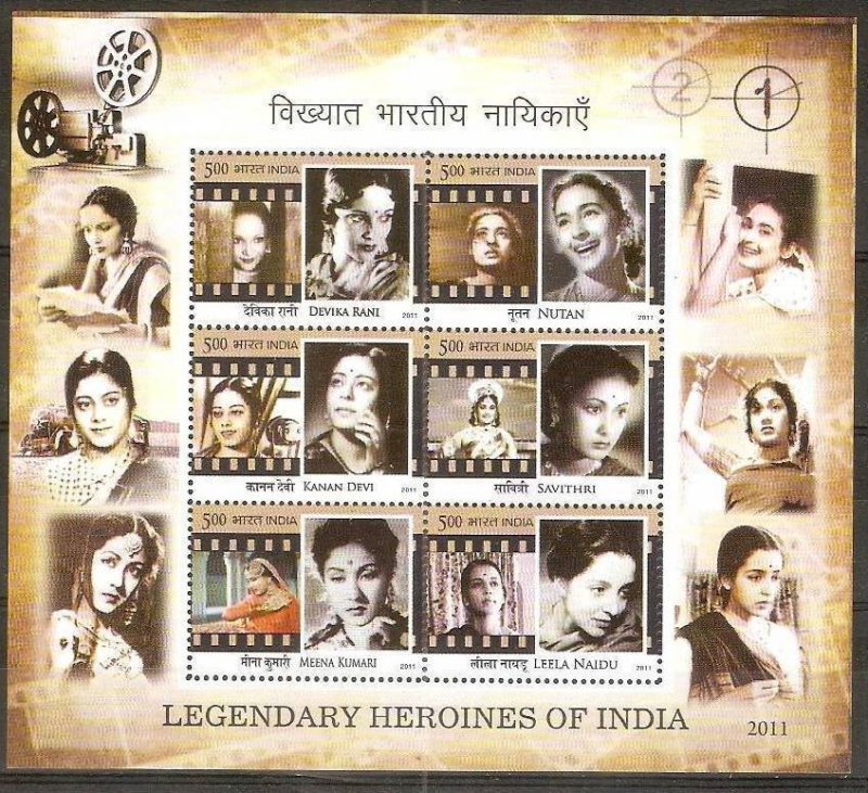 India 2011 Legendary Actress's of Indian Cinema Film Movie Projector Art...