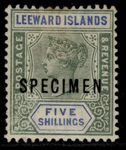 LEEWARD ISLANDS QV SG8s, 5s green & blue, M MINT. SPECIMEN