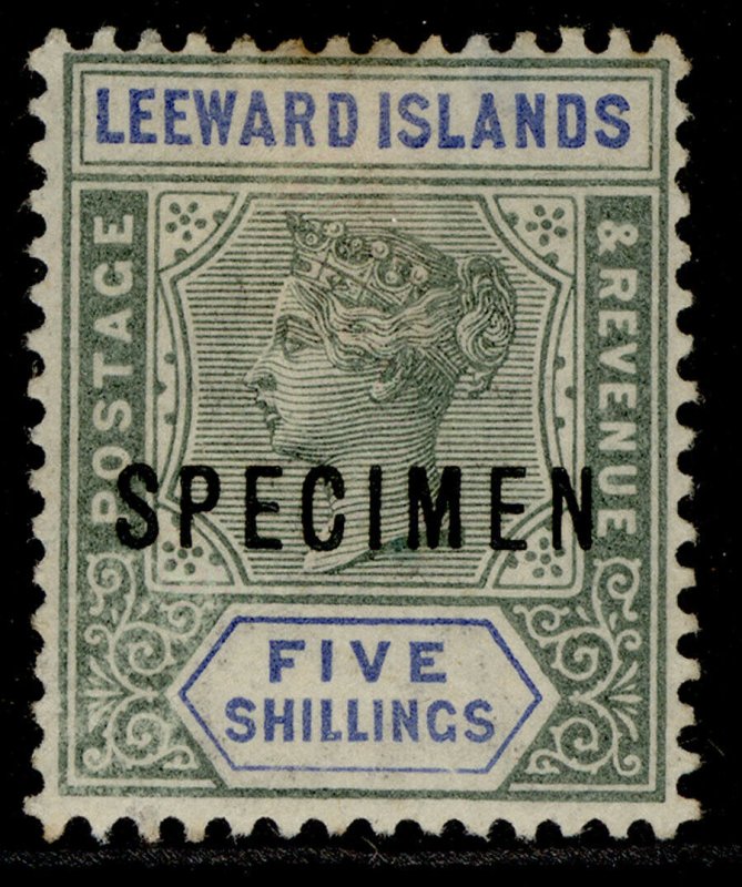 LEEWARD ISLANDS QV SG8s, 5s green & blue, M MINT. SPECIMEN