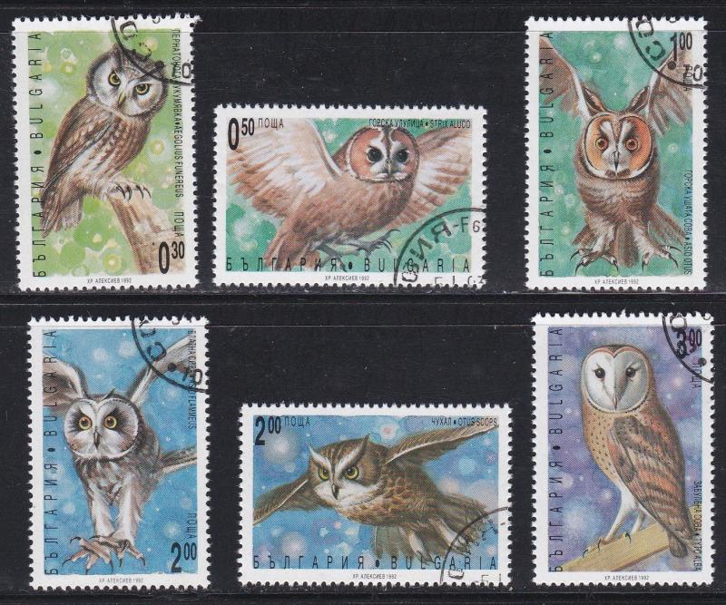 Bulgaria # 3749-3754, Birds - Owls, Used - CTO, 1/2 Cat.