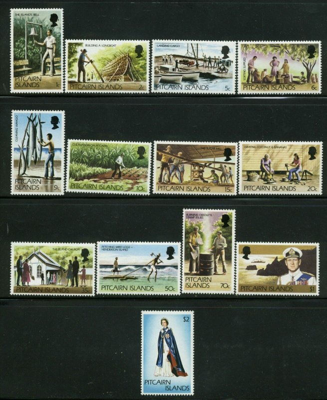 Pitcairn Islands Scott #163 - #173 Complete Set of 13 Mint Never Hinged 