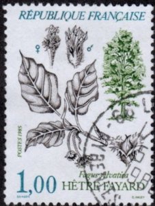 France 1984 - Used - 1fr Trees / Leaves (1985) (cv $0.60)