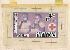 Nigeria 1966 Red Cross - original hand-painted artwork fo...