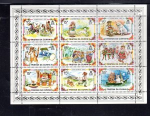 TRISTAN DA CUNHA #282 1980 CHRISTMAS MINT VF NH O.G SHEET 9 aa