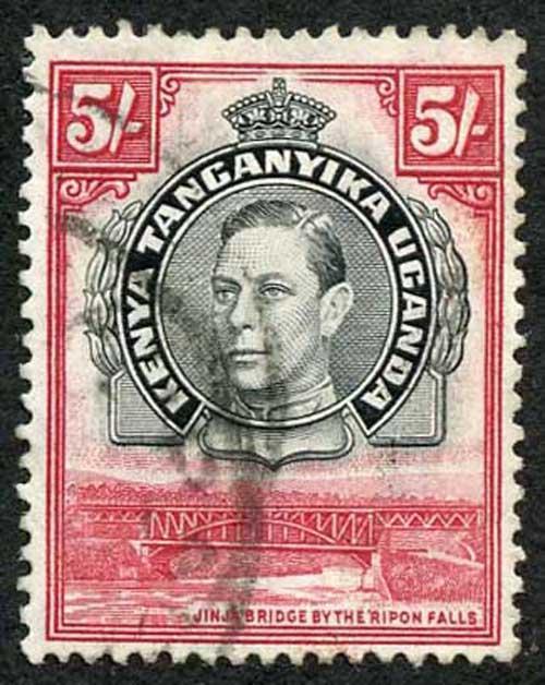 KUT SG148 KGVI 5/- perf 13.25 Fine Used