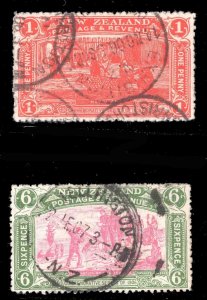 MOMEN: NEW ZEALAND SG #371,373 1906 USED £290 LOT #66406