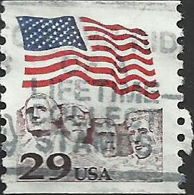 # 2523 USED FLAG OVER MOUNT RUSHMORE    