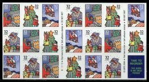 US SCOTT# 3112a CHRISTMAS COMPLETE UNEXPLODED BOOKLET OF 20 MNH AS SHOWN