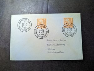 1955 Sweden Souvenir Cover Stockholm to Koblenz Germany 11th Congress