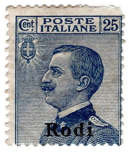 (I.B) Italy Postal : Italian Occupation of Rodi 25c