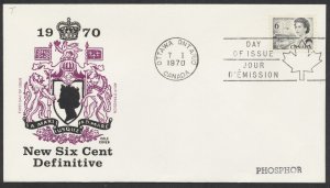 1970 #460p 6c Winnipeg Tagged QEII Centennial FDC Cole Cachet Ottawa