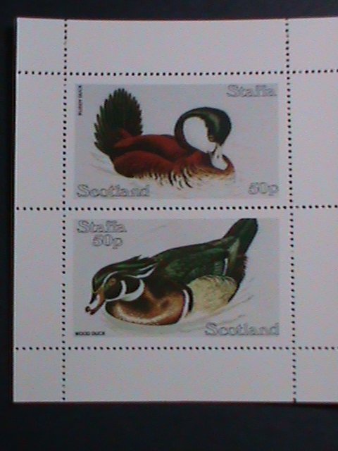 STAFFA-SCOTLAND-COLORFUL BEAUTIFUL LOVELY BIRDS-DUCKS-MNH S/S-VERY FINE