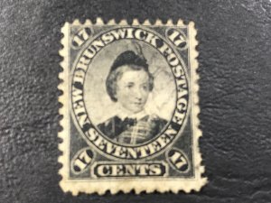 NEW BRUNSWICK # 11-USED**ONE SHORT PERF FRONT RIGHT**----BLACK-----1860-63