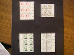 Scott 1844-1869, Great Americans, Complete Plate Blocks of 4 or 6, MNH Beauties