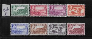 MONTSERRAT SCOTT #92A-99A 1941-48 GEORGE VI (SHORT)- PERF 13-MINT LIGHT HINGED