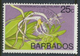 Barbados  SG 549 SC# 405a    Used cancel as per scan Flowers Orchids 1976 