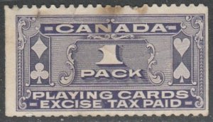 Canada / Timbre taxe Jeux  / VanDam  FPC1  / Cartes à jouer   ($$)