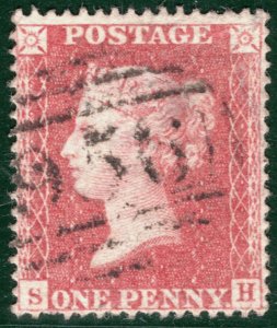 GB QV PENNY RED Stamp SG.36 Spec C11 1d Plate 46 (SH) LC16 Used Cat £80 REDS97