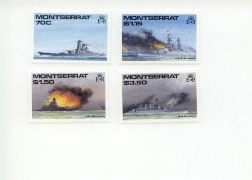 1990 Montserrat WII Battleships (Scott 731-34) MNH