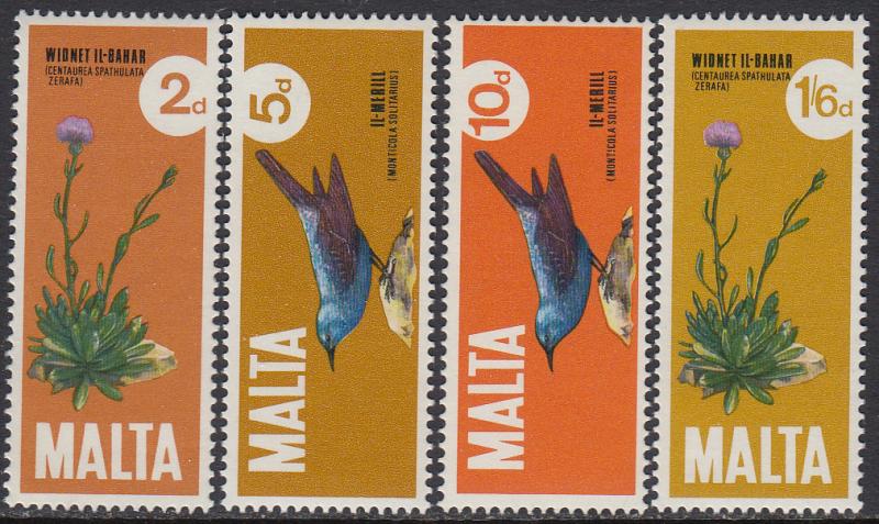 Malta 432-5 MNH - Thrush and Thistle