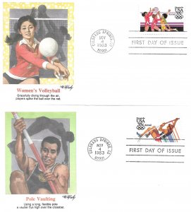 1983 Air Mail FDC, #C109-C112, C112a, 35c Olympics, Fleetwood  (5)