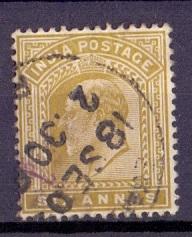 India 1902 used 6a.bistre   #