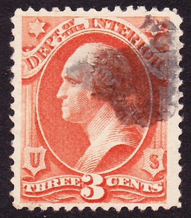 Scott O17, VF Used, 3c Interior Official, Crease