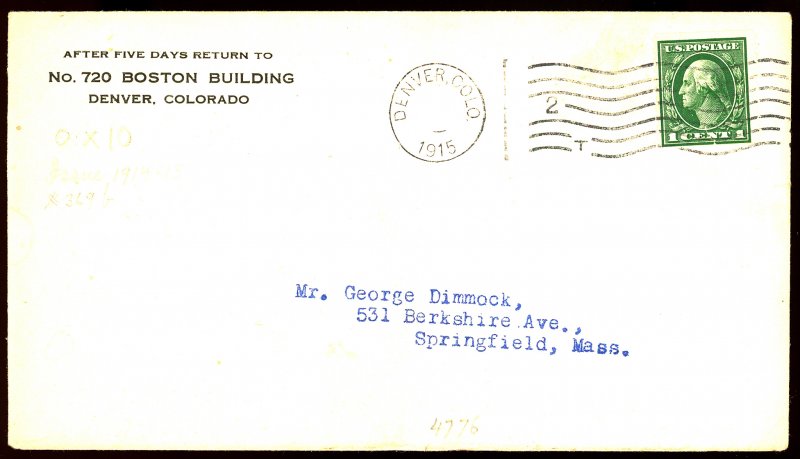 U.S. #443 USED ON COVER
