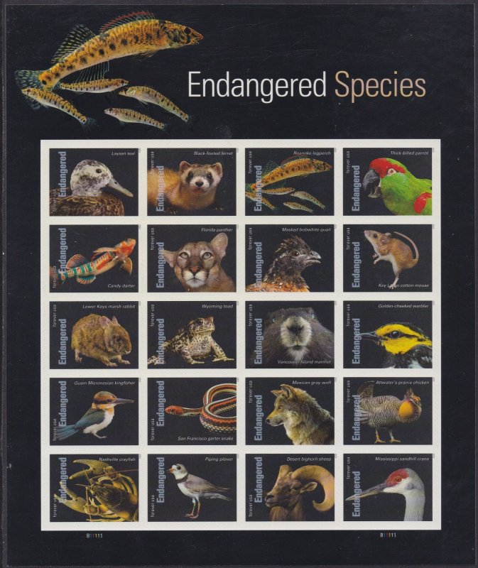 5799 Endangered Species Sheet MNH