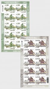 Latvia 2020 Europa CEPT Postal history set of 2 sheetlets MNH