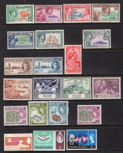 Pitcairn Islands 1940-1965 Selection 21 Stamps Including UPU Set Mint H
