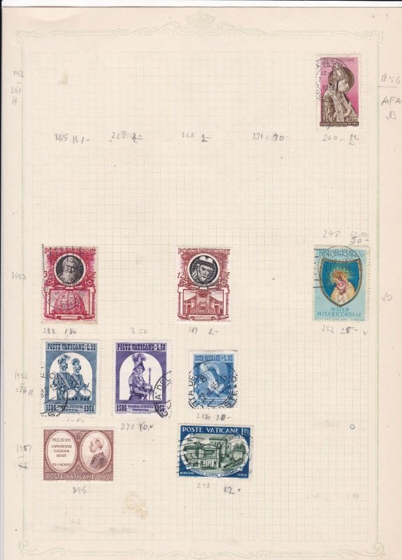 vatican 1956/59 stamps page refs 18332