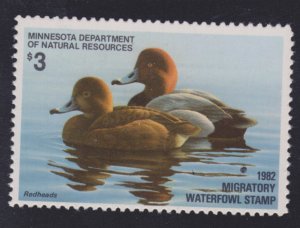 State Hunting/Fishing Revenues - MN - 1982 Duck Stamp - MN-6 - MNH