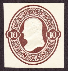 US U188 10c Envelope Cut Square Mint SCV $75