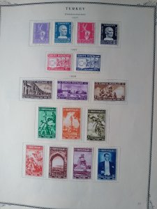 collection on pages Turkey 1937-66 mostly complete CV $1220