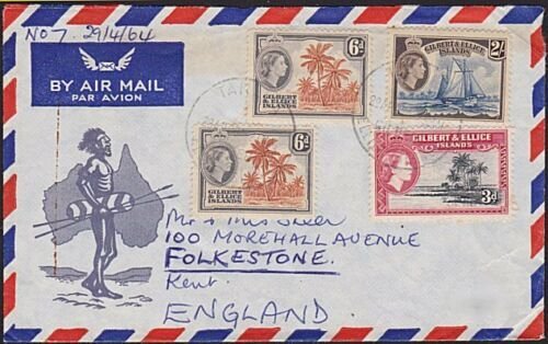 GILBERT & ELLICE IS 1964 airmail cover to UK - 3/3d rate ex Tarawa..........4390 