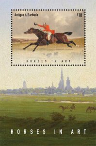 Antigua - 2015 Horses I - Souvenir Sheet - MNH